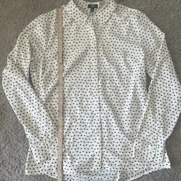 Express Portofino Georgette Polka Dot  Button-Down Long Sleeve Shirt sz M - Picture 9 of 15